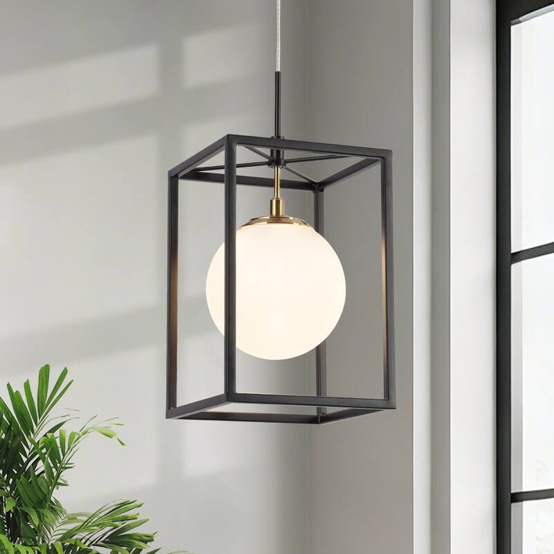 1-Light Modern Globe Glass LED Pendant Lights Kitchen Island Lights for Dining Room