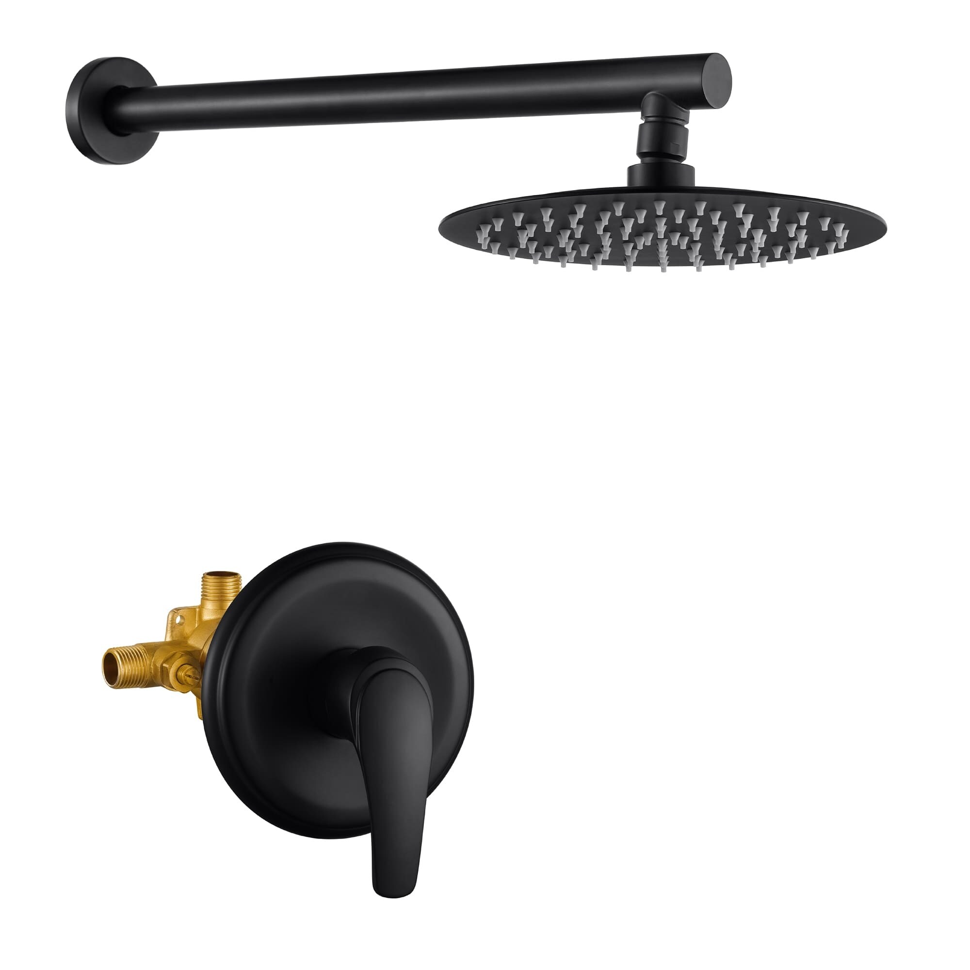 Wall Mount Shower Faucet With Rough-in Valve Modern Rainfall-image