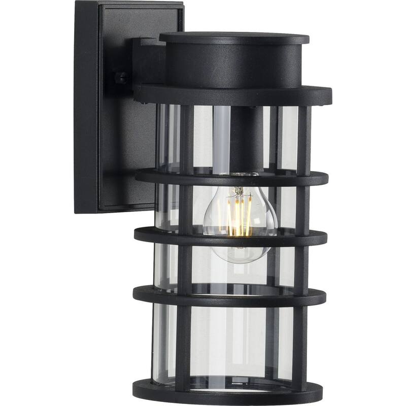 Port Royal 1-Light Black Farmhouse Outdoor Wall Lantern Light - 14.820" x 10.530" x 8.580" - 14.820" x 10.530" x 8.580"