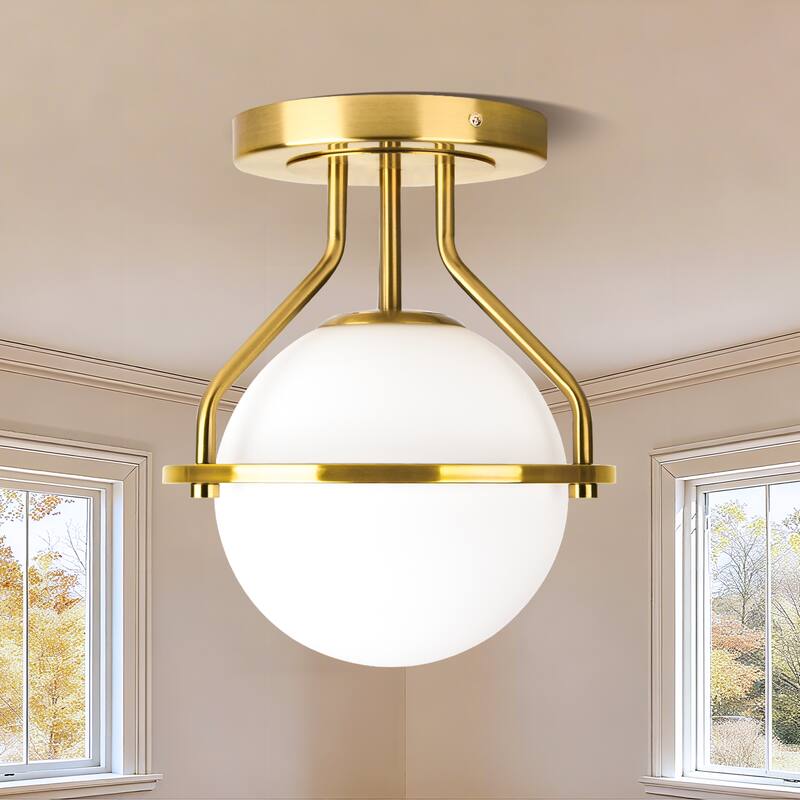 1-Lights Glass Flush Mount