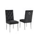preview thumbnail 11 of 14, Best Quality Furniture Velvet Button Tufted Side Chairs with Chrome Base- Set of 2