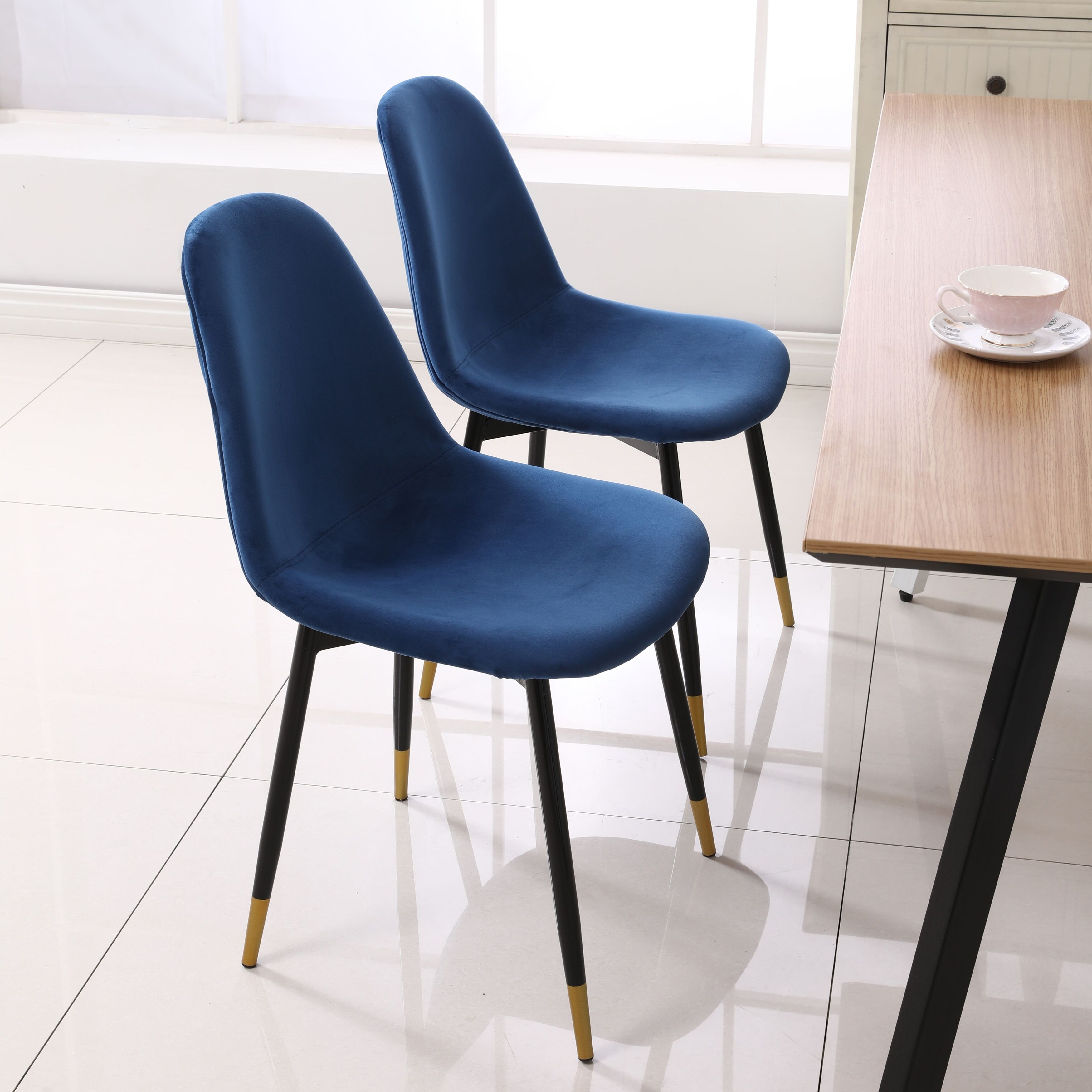 Lassan contemporary fabric dining chairs clearance