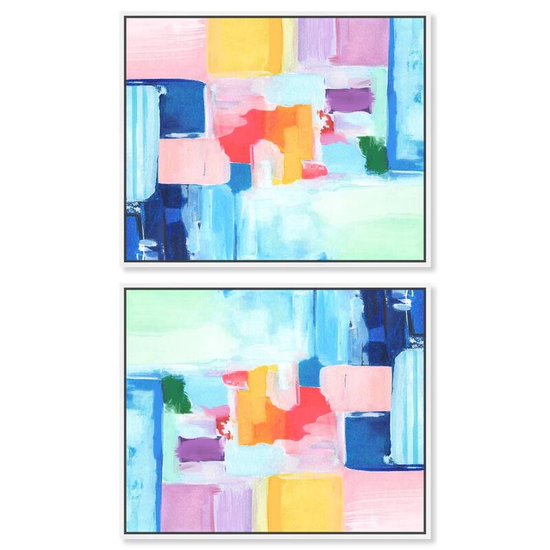 Navy Red Hustle Sneaker Canvas by Art Remedy - 45" x 30" - Silver