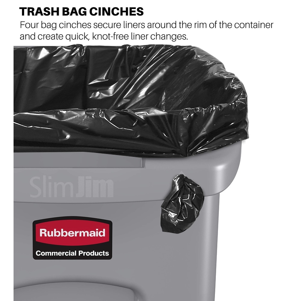 Suncast Commercial Slim Trash Can W/ Handles 23 Gallon Gray