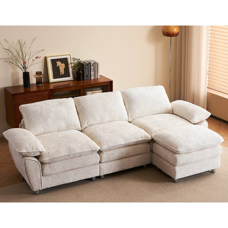 Modern dark three-seater sofa, polyester sofa sleeper, comfortable upholstered furniture for living room, apartment