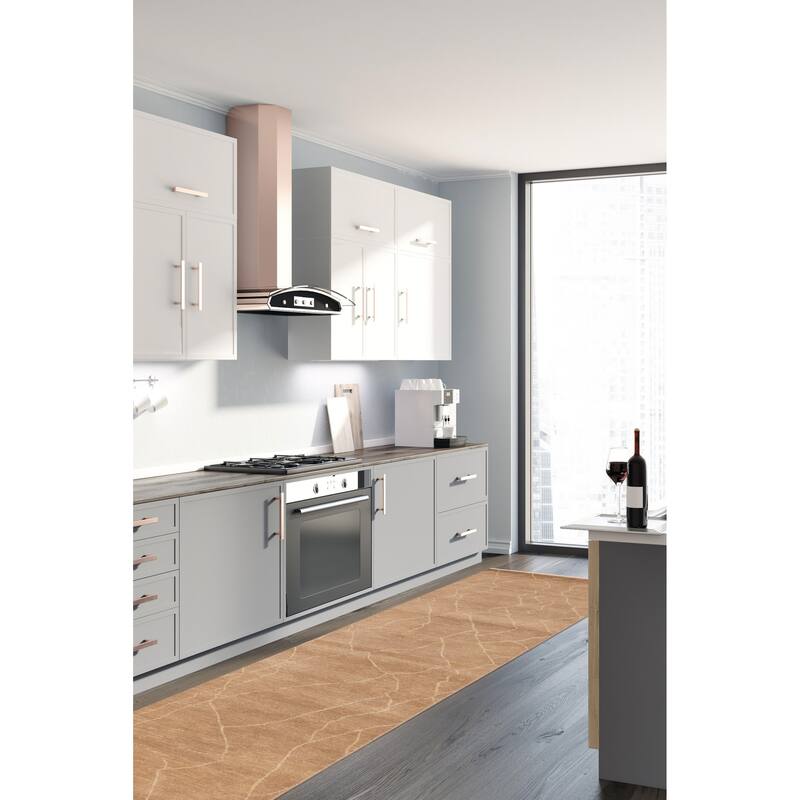 ECARPETGALLERY Hand-knotted Mystique Brown Wool Rug - 3'0 x 9'9