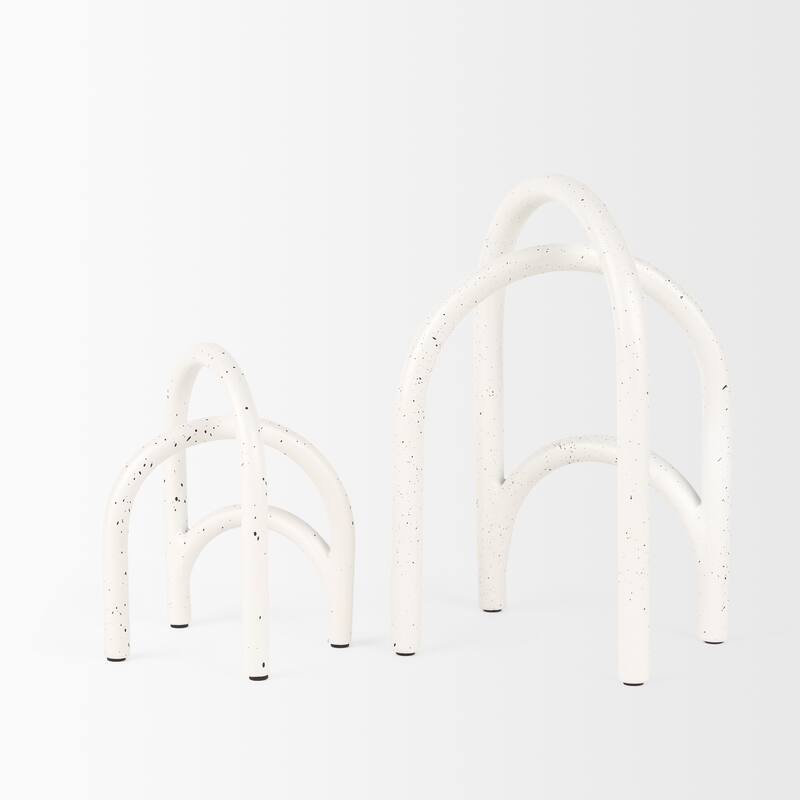 Springe White & Gray Speckled Arch Decorative Object (Set of 2) - 4.5L x 3.4W x 6.5H