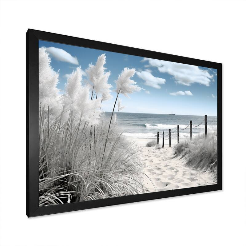 Designart "Beach Seascape Dreams Path II" Nautical & Beach Framed Canvas Prints