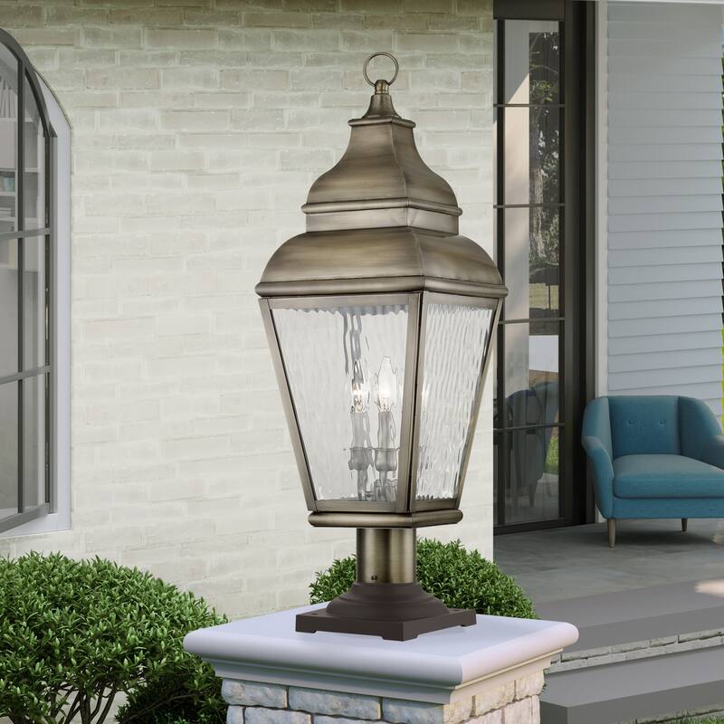 Livex Lighting Exeter 3 Light 28-1/4" High Outdoor Post Light