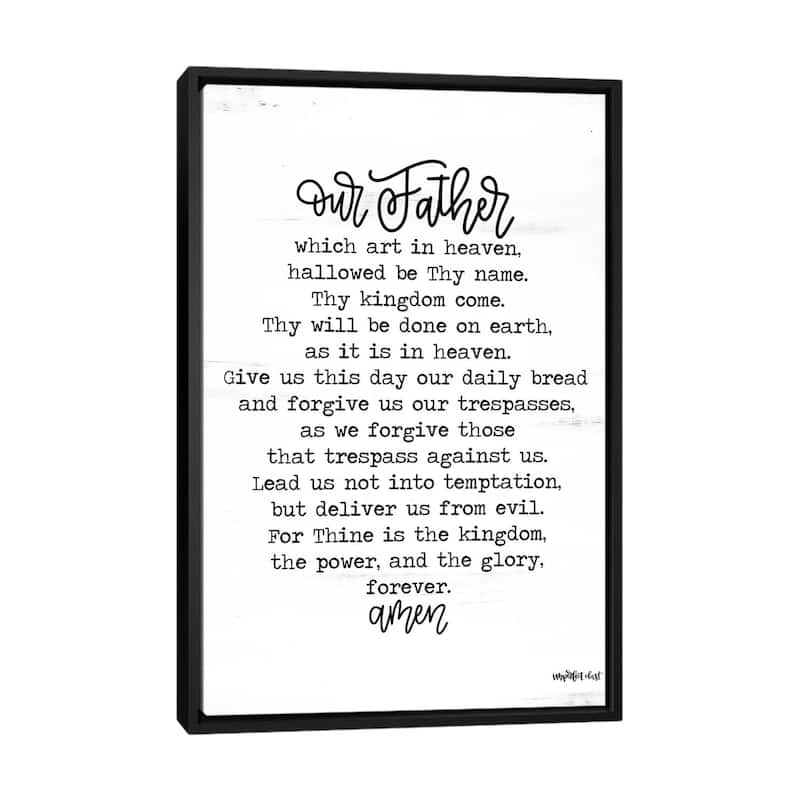 iCanvas "Lord's Prayer" by Imperfect Dust Framed Canvas Print - Black - 40x26