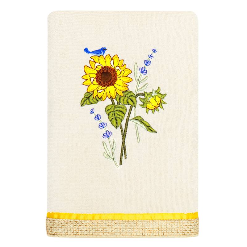 Authentic Hotel and Spa Turkish Cotton Girasol 3PC Embellished Bath and Hand Towel Set