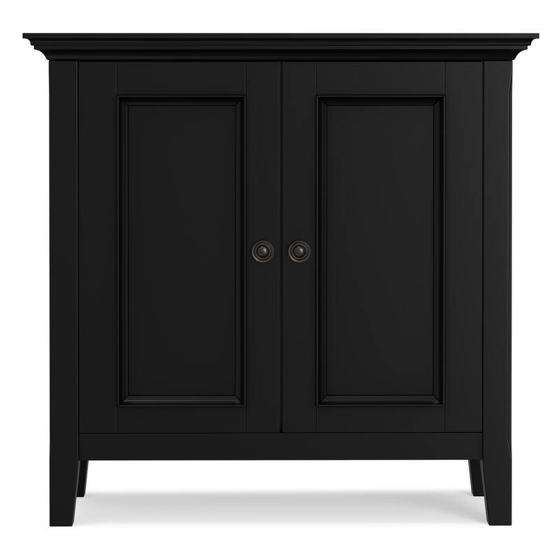WYNDENHALL Halifax Solid Wood Transitional Low Storage Cabinet - 32"w x 14"d x 31" h