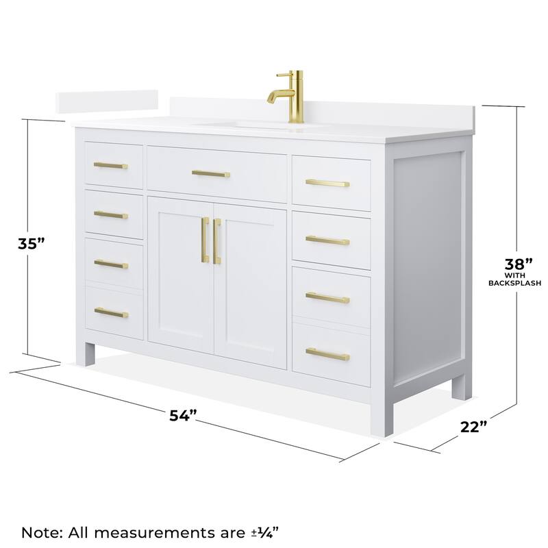 Wyndham Collection WCG2424-54S-QTZ-UNSMXX Beckett 54" Free Standing