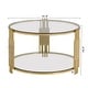 preview thumbnail 25 of 23, Modern Black Mirror Coffee Table with Gold Finish & Lower Shelf by Harper&Bright Designs
