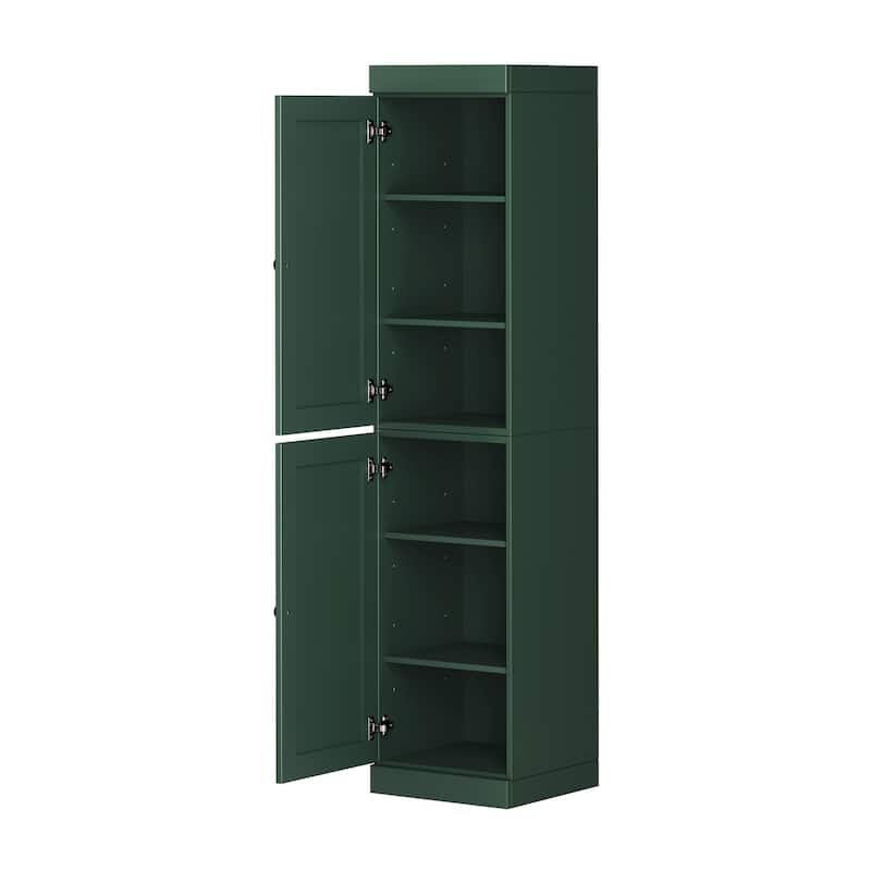 Palace Imports 100% Solid Wood 16.5" Kitchen Pantry Cabinet with Shaker Doors and Adjustable Shelves