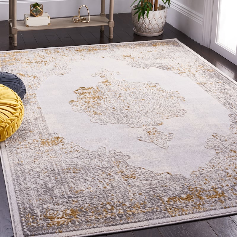 SAFAVIEH, Palma Lossie Vintage Oriental Rug - 5'3" x 7'6" - Beige/Light Grey