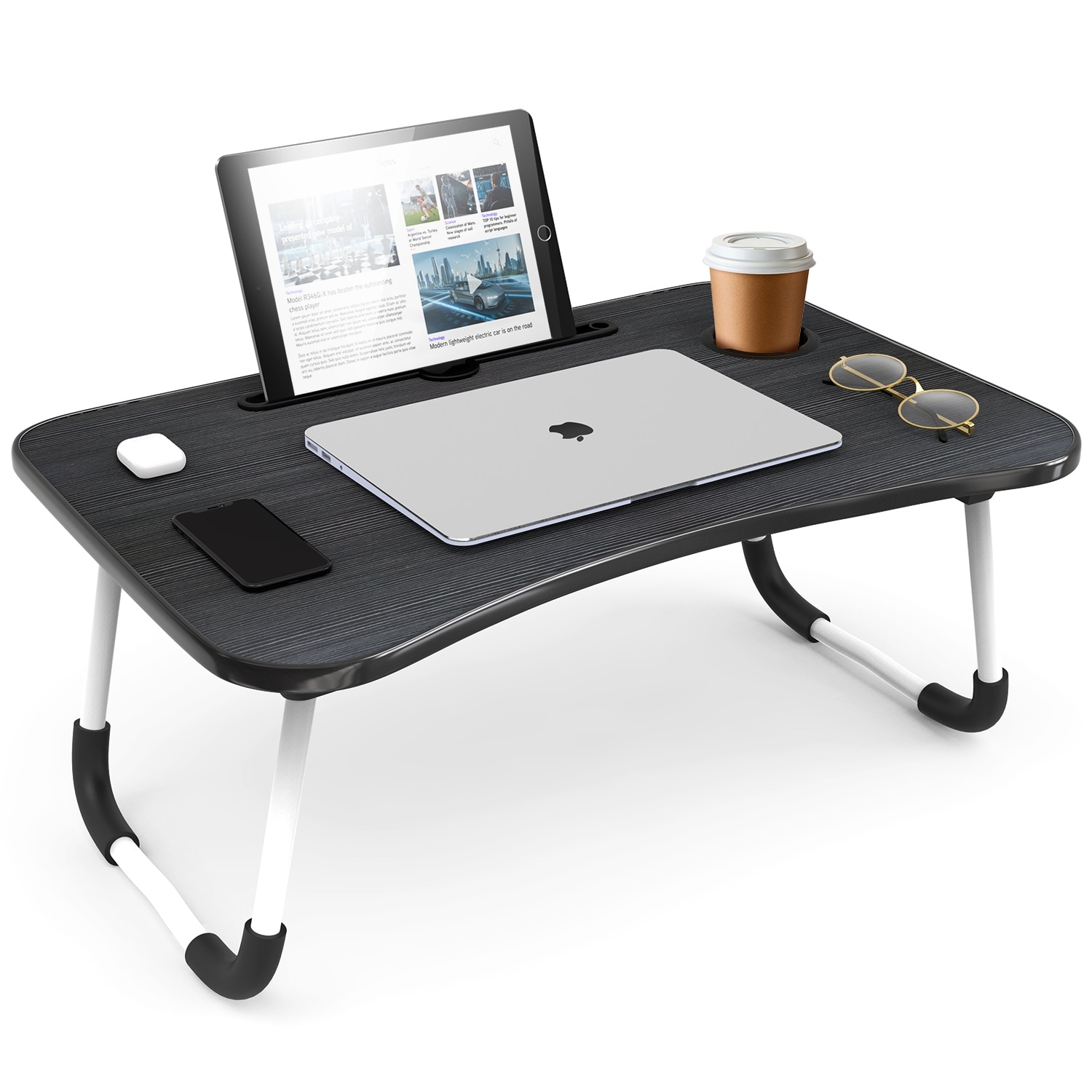 Portable Folding Table Desk TV Tray Laptop Dinner Bed Adjustable Indoor Outdoor 