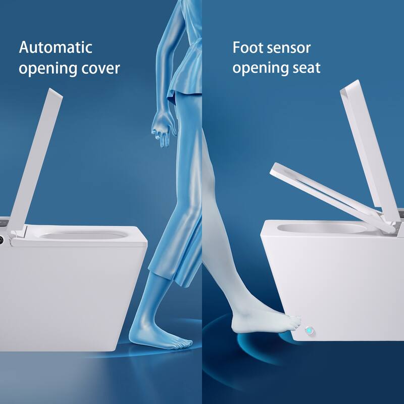 Giving Tree Smart Square 1.28 GPF One-Piece Floor Toilet with Heated Seat, Touching Control, Remote Control, Elongated
