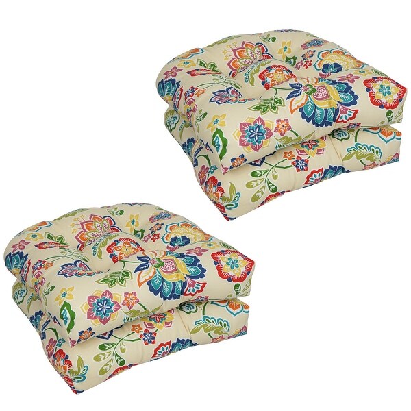 Blazing Needles 19-inch U-Shaped Dining Chair Cushions (Set of 4) - On