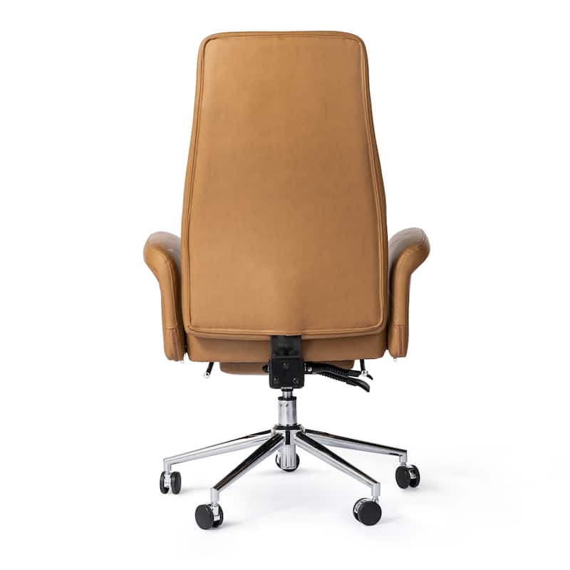 Glitzhome 49"H Modern Adjustable Swivel High Back Ergonomic Office Chair with Armrest and Extendable Footrest