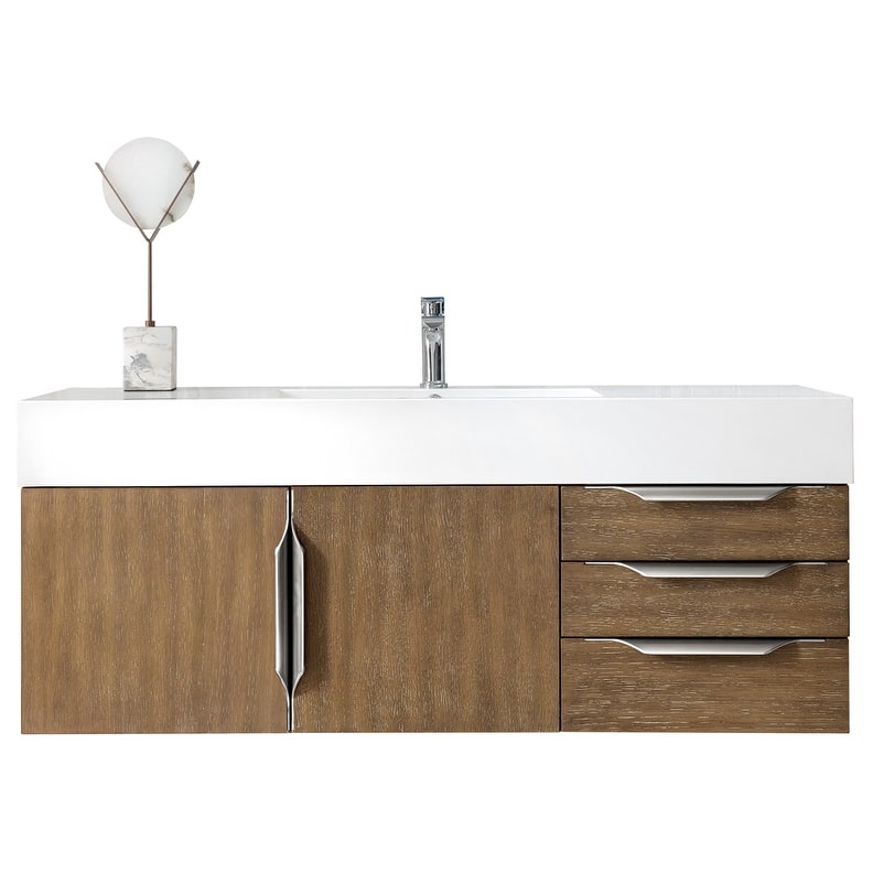 James Martin Vanities Mercer Island 48" Single Vanity, Latte Oak with Brushed Nickel Hardware