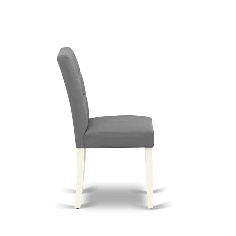 East West Furniture Kitchen Set Includes a Round Dining Table and Chairs, Linen White (Pieces Options)