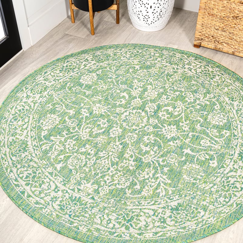 JONATHAN Y Sinjuri Bohemian Textured Weave Floral Indoor/Outdoor Area Rug