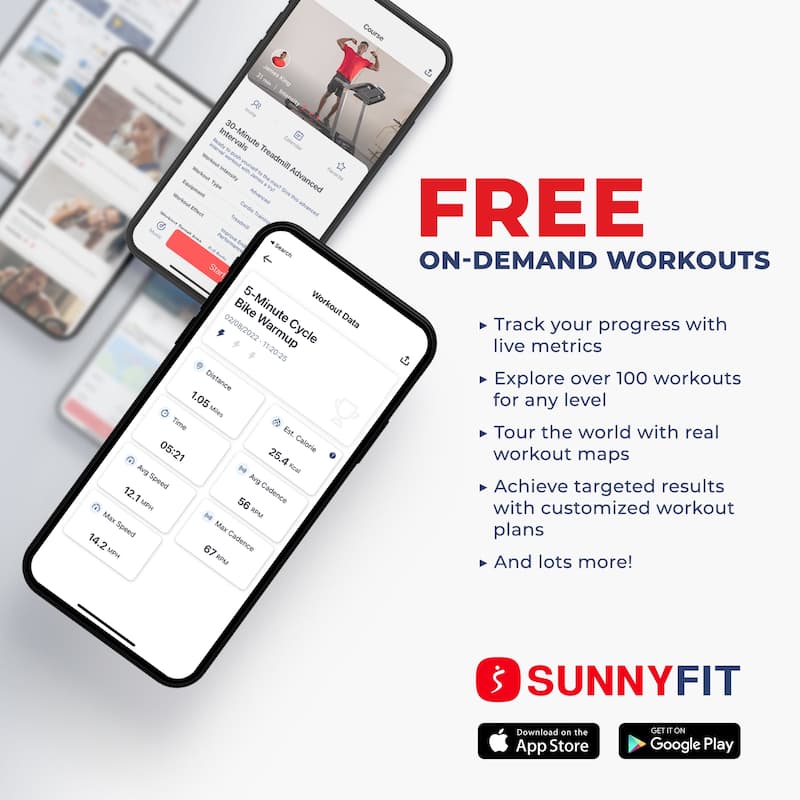 Sunny Health & Fitness Premium Magnetic Smart Rower Exclusive SunnyFit® App