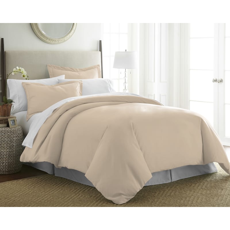 Pointehaven 525 Thread Count Luxury 100% Long Staple Cotton Sateen Duvet Set - Champagne - Full - Queen