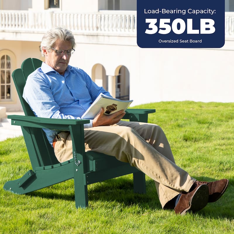 Outdoor HDPE Folding Classic Adirondack Chair All-Weather
