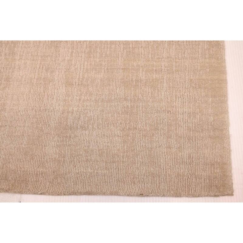 ECARPETGALLERY Hand Loomed Kashkuli Gabbeh Light Khaki Wool Rug - 7'11 x 11'3