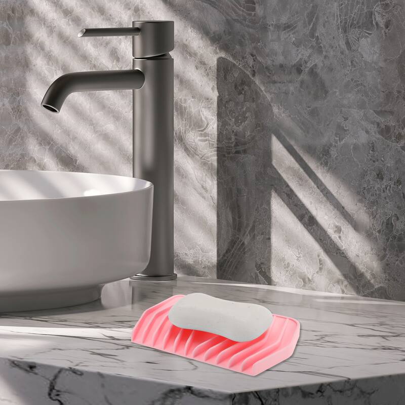 Waterproof Waterfall Soap Holder for Bathroom 1 Pc - Pink - 6.1"x3.54"x0.59"