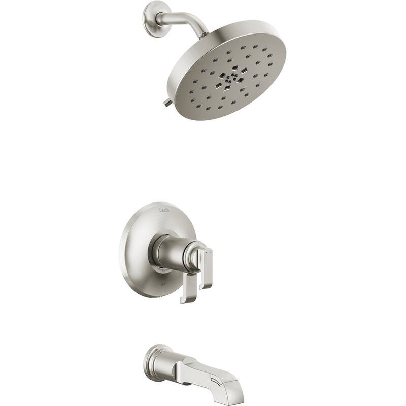 Delta T17T489 Tetra Tempassure 17T Series Thermostatic Tub and Shower - Lumicoat Stainless
