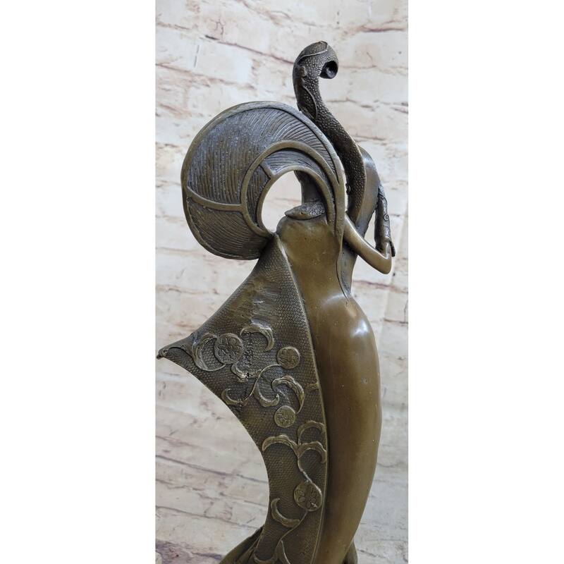 Signed Original Mavchi A Fashion Girl Bronze Sculpture Home Office Decoration