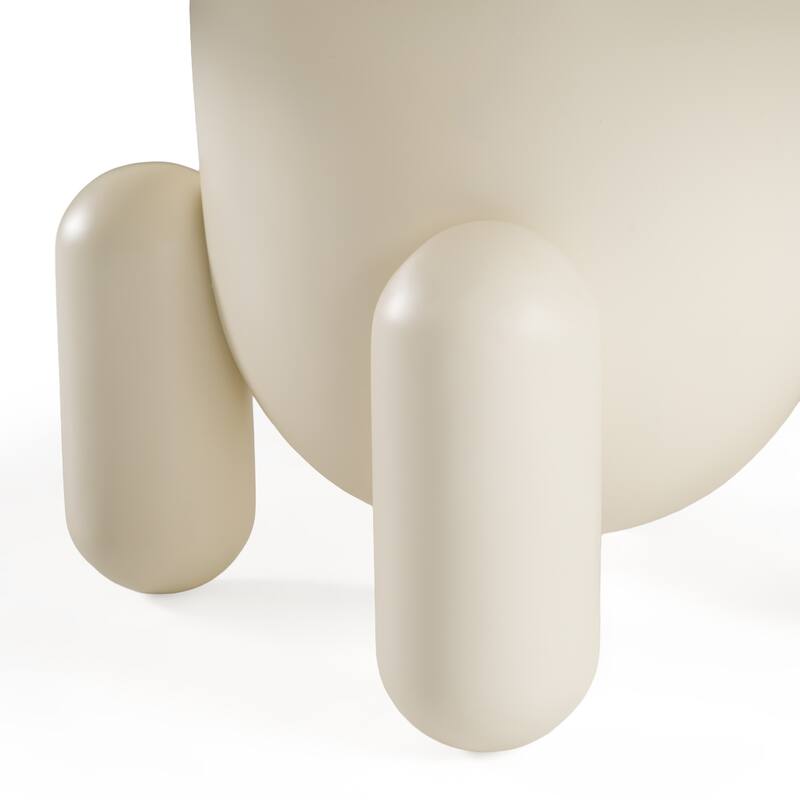 Modrest Gabby Contemporary White Round Coffee Table