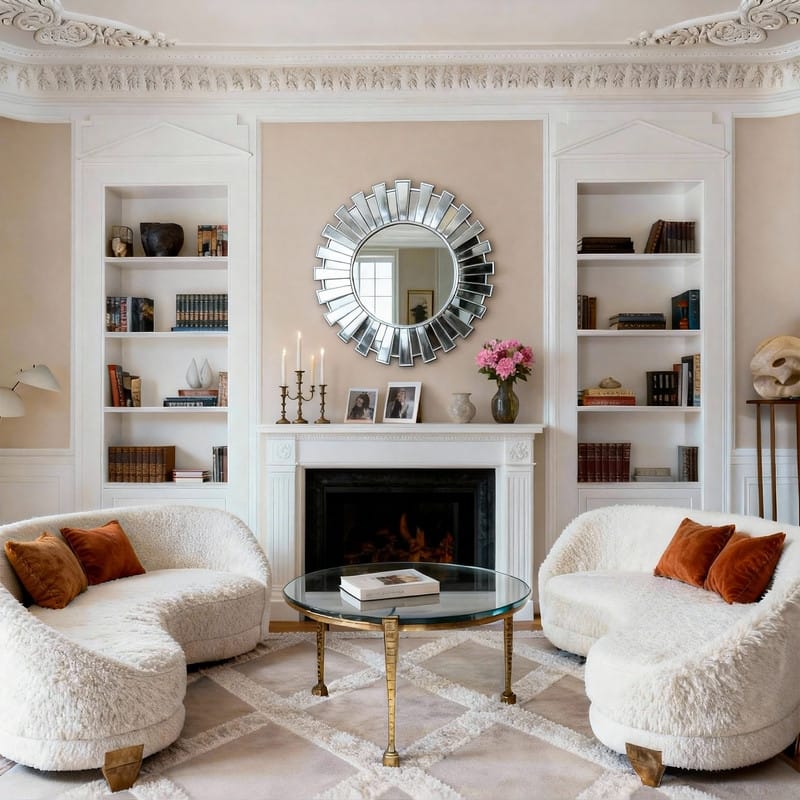 Sunburst Decorative Round Wall Mirror