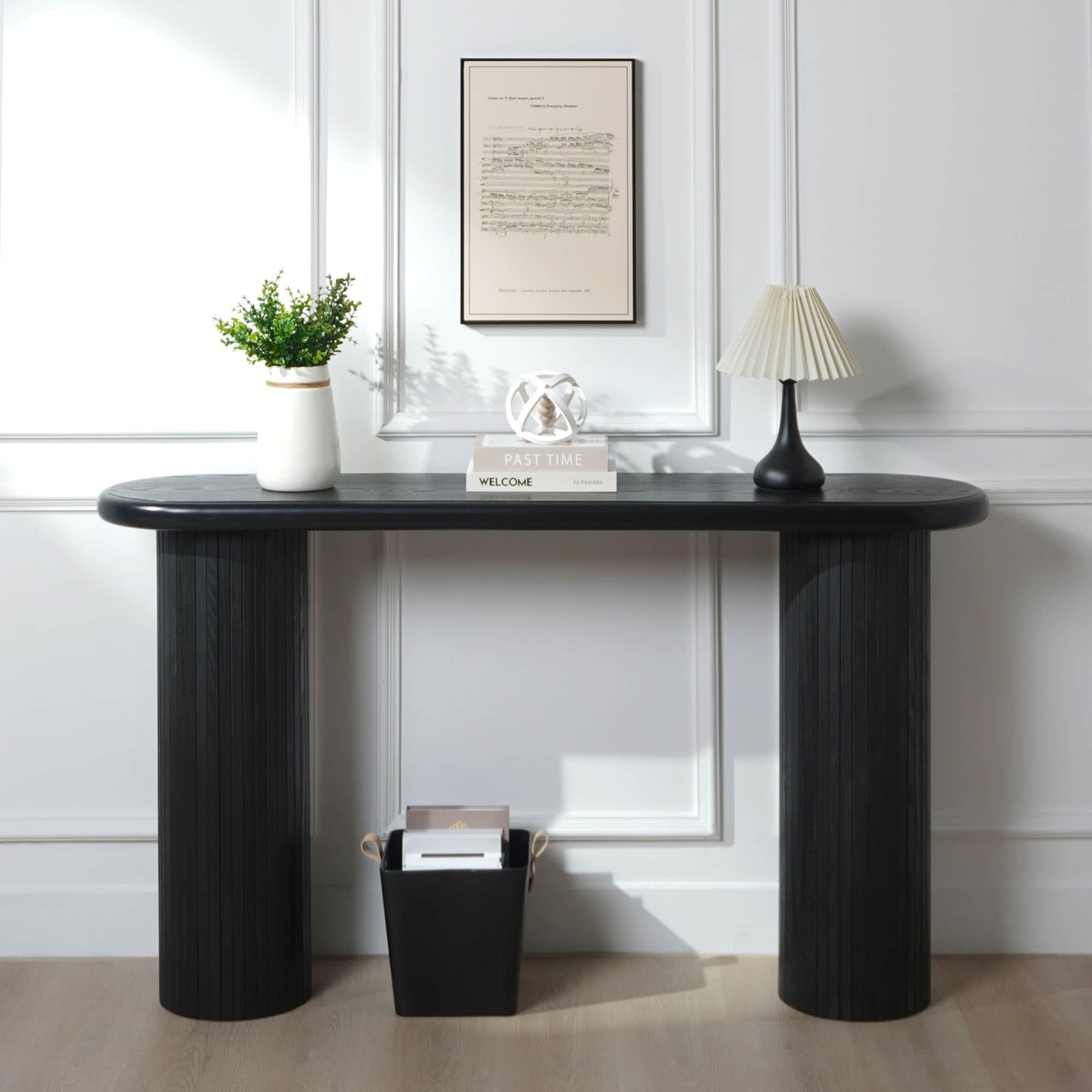 Modern 56.7" Fluted Console Table for Living Room