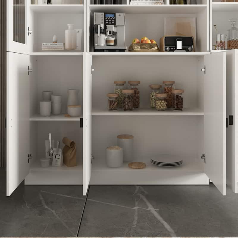 Timechee Combined Bookcase Kitchen Cabinet Display Cabinet Pantry