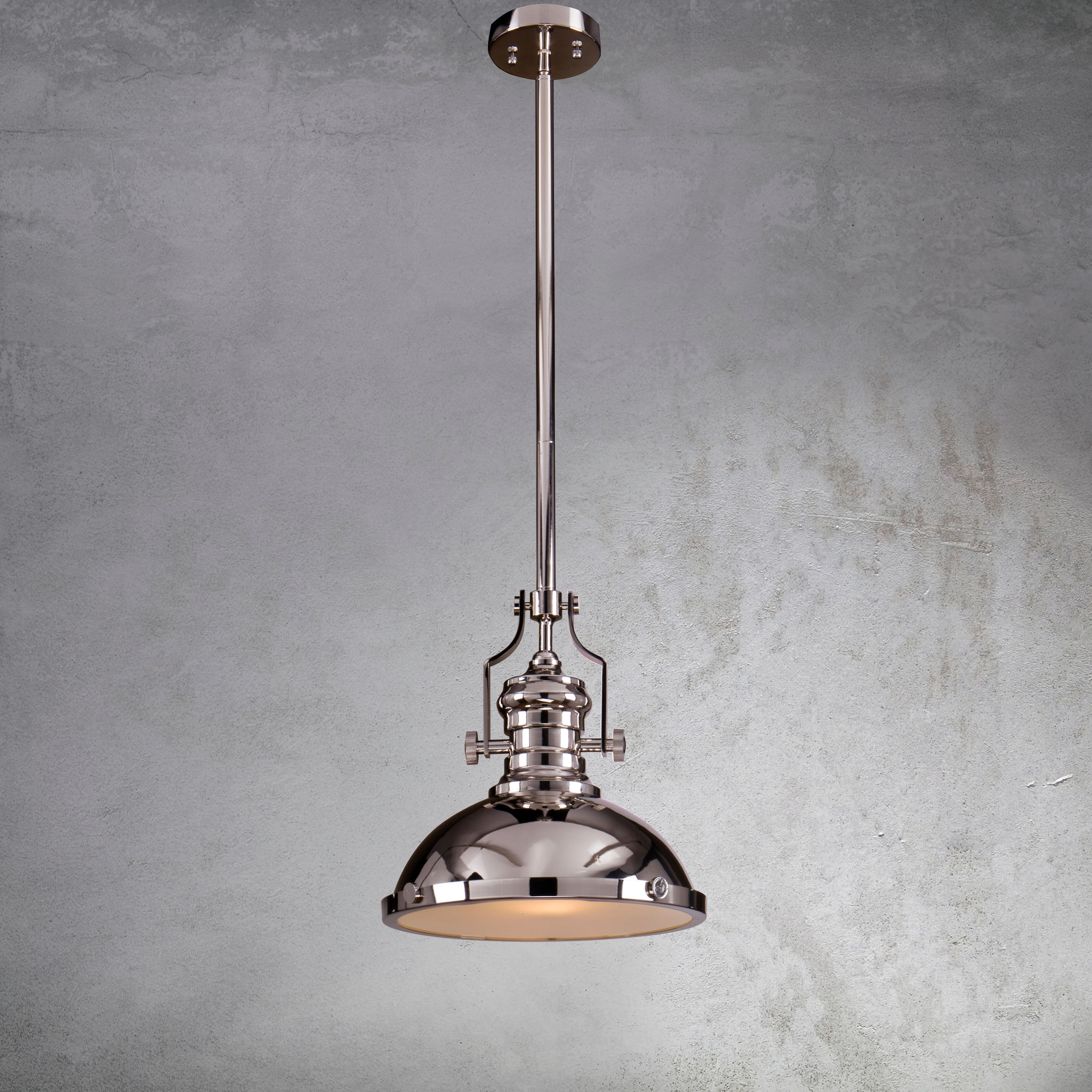 CraftHome 1-Light 13" Modern Industrial Single Dome Pendant Antique Brass