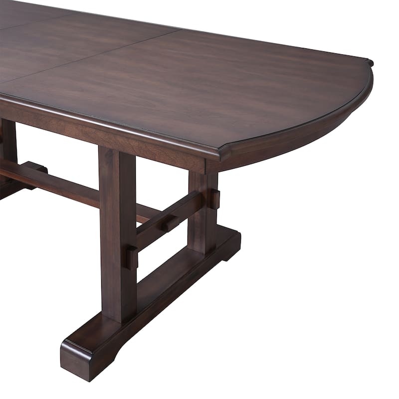 60" to 78" Wooden Extendable Dining Table, Kitchen Table with Removable Leaf, Ergonomic H-Leg Design
