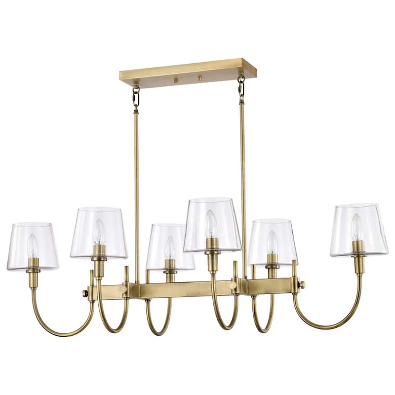 Nuvo Lighting 60/7887 Brookside 6 Light 42" Wide Linear Pendant - Vintage Brass