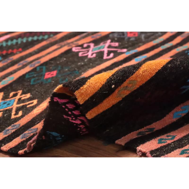 Hand Woven Oriental 100% Wool Carpet Southwestern Tribal Multi-Colored Kilim Area Rug - 10' 10'' X 6' 0''
