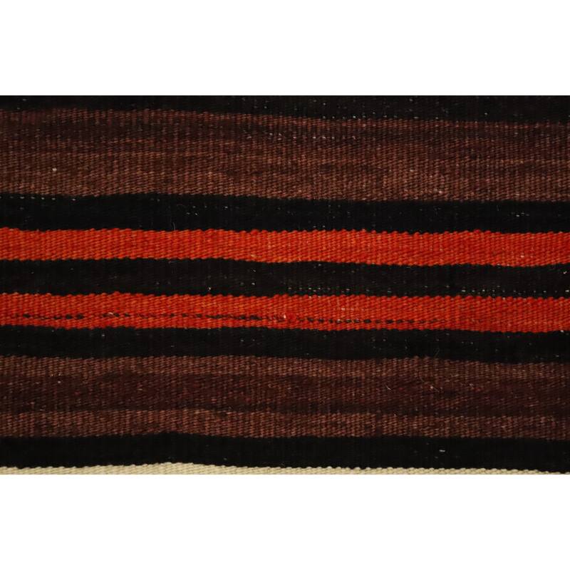 Hand Woven Oriental 100% Wool Carpet Southwestern Geometric Multi-Colored Kilim Area Rug - 11' 5'' X 4' 11''