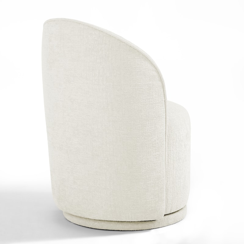 Upholstered Swivel Dining Chair Armless Barrel Chair