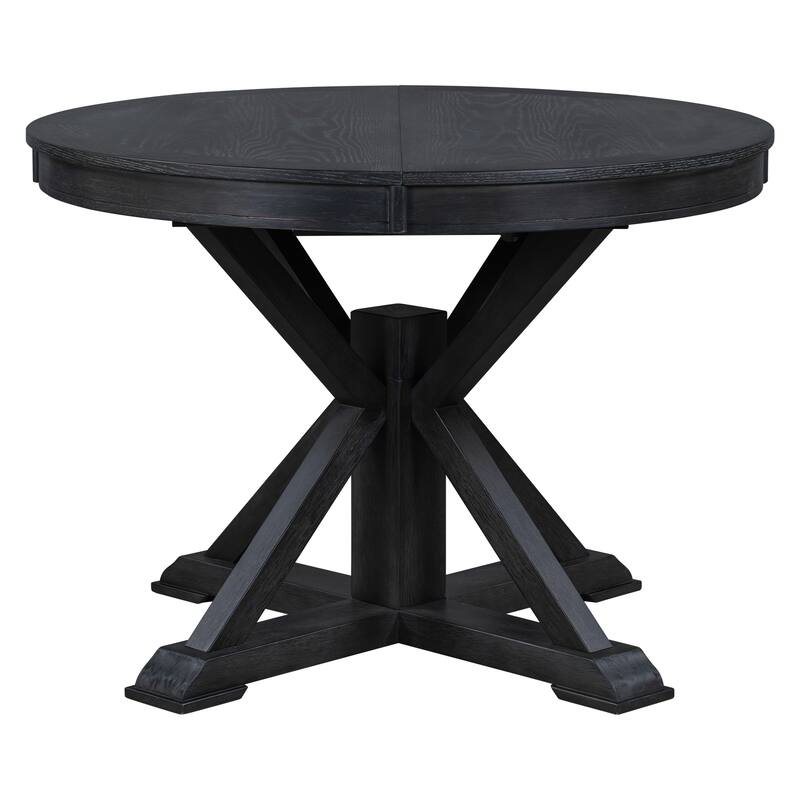 Retro Functional Extendable Dining Table with a 12" Leaf