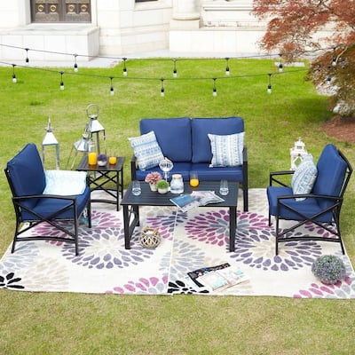 PATIO FESTIVAL 4-Person Outdoor Conversation Set with Cushions