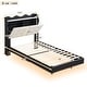 preview thumbnail 13 of 11, Low Profile Platform Bed with Upholstered Backrest Headboard, Twin
