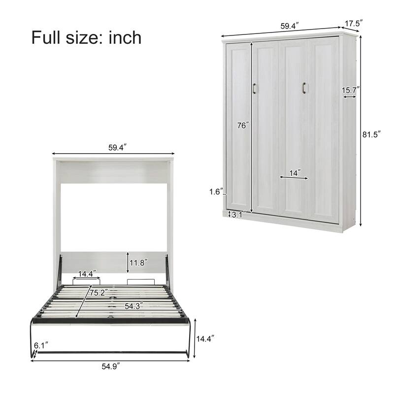 Murphy Wall Bed Cabinet Space-Saving Bed by Harper&Bright Designs