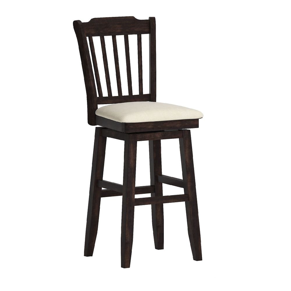 Eleanor Slat Back Wood Swivel Stool by iNSPIRE Q Classic