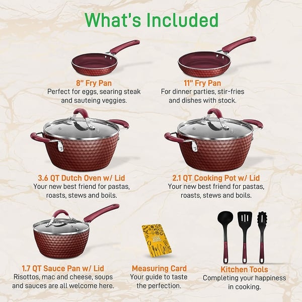 Pots and Pans Set - Nonstick Kitchen Cookware + Bakeware Set
